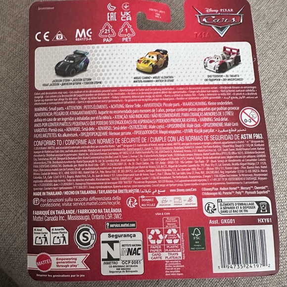 Three Disney Pixar Cars Mini Cars New In Package: Mater, Lightning & Carla - Picture 2 of 2